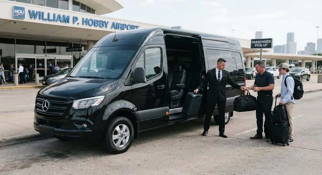 Cheapest airport shuttle Houston IAH HOU passenger pickup
